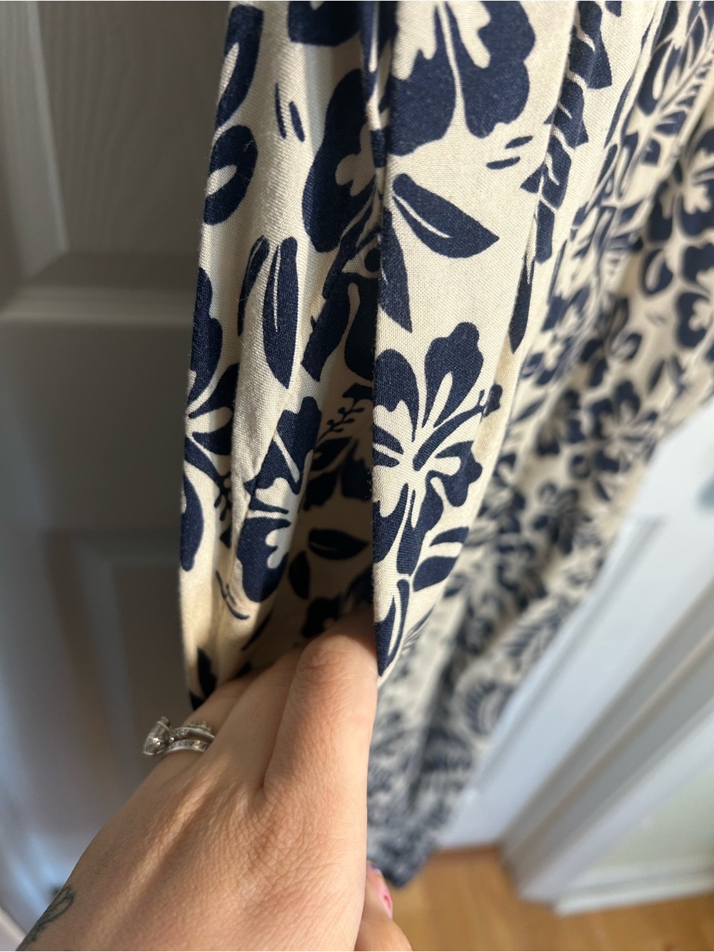 Cato Blue Floral Maxi Kimono Dress 18/20 - Picture 7 of 8